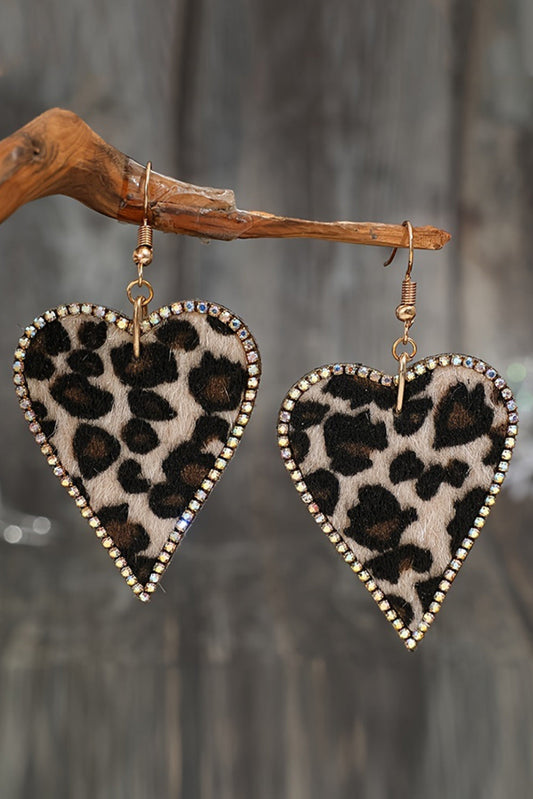 Natalie Print Heart Shape Earrings