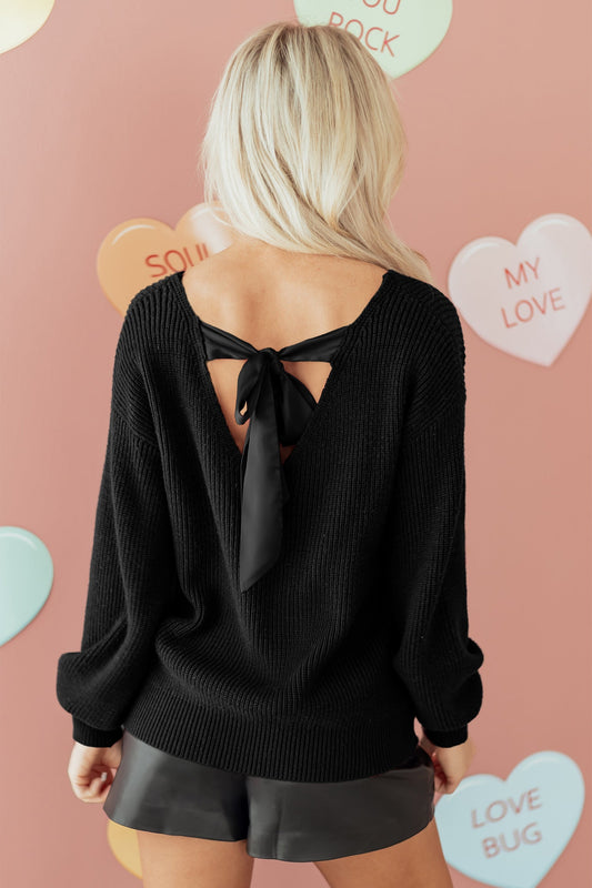 Alianna Backless Drop Shoulder Sweater