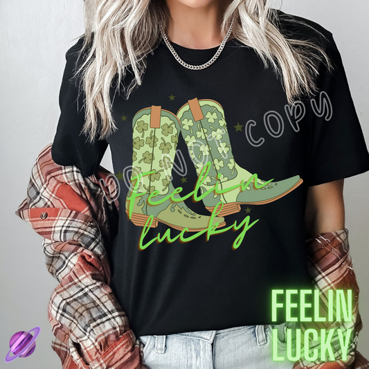 FEELIN LUCKY - LETS GET LUCKY RUN -UNISEX TEE ADULTS/KIDS