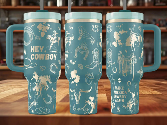 Hey Cowboy Engraved Tumbler  Western | 20oz