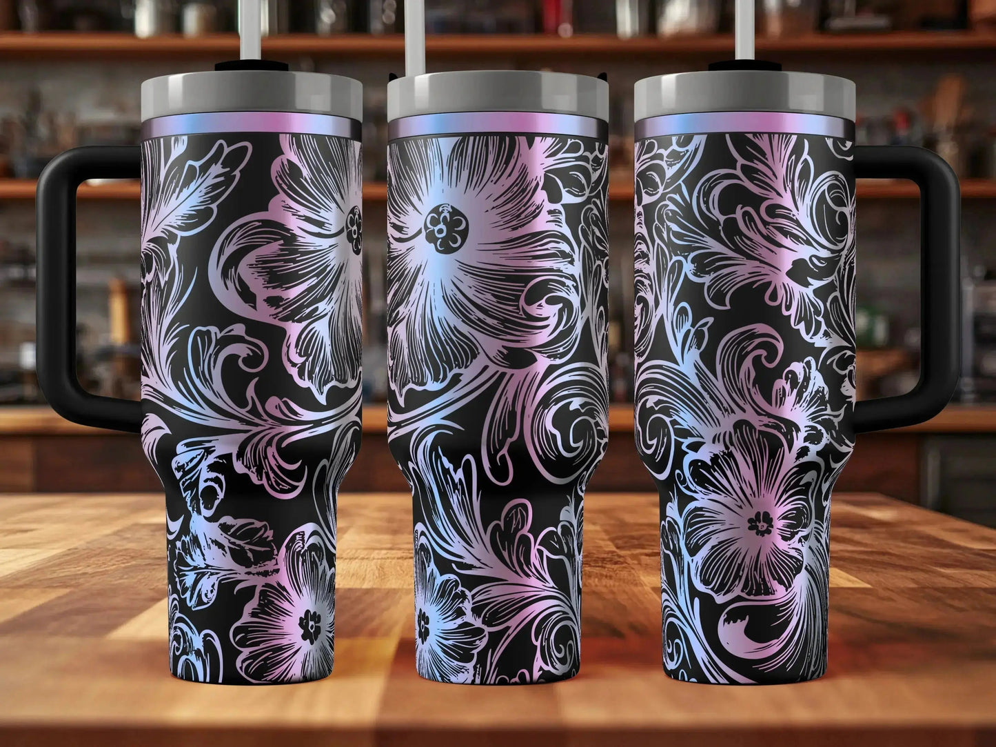 Western Tooled Leather Tumbler  | 20oz