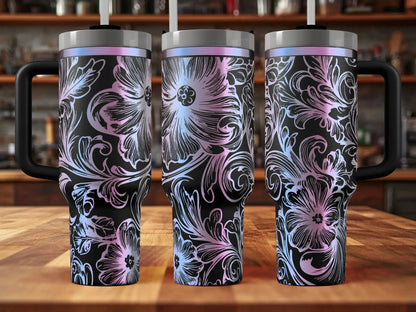 Western Tooled Leather Tumbler  | 20oz